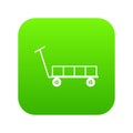 Big trolley icon green vector Royalty Free Stock Photo