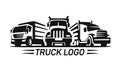 Big Truck logo template for you design in black color Royalty Free Stock Photo