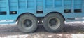 big truck tires. truck from asia Royalty Free Stock Photo