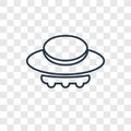 Big UFO concept vector linear icon isolated on transparent background, Big UFO concept transparency logo in outline style Royalty Free Stock Photo