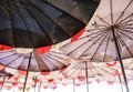 Big umbrella at the beach Royalty Free Stock Photo