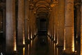 The big underground water reservoir, Yerebatan Cistern or Basilica Cistern. Istanbul, Turkey.