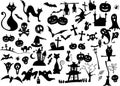 Big vector collection of halloween silhouettes
