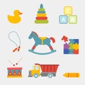 Big Vector illustration set of children toys