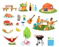 Big vector picnic set.