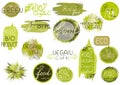 Big vector set of healthy organic food labels for restaurants, c Royalty Free Stock Photo