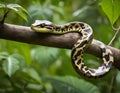 Big Venomous python Snake in Forest, Generative AI Royalty Free Stock Photo