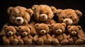 Big very soft teddy bears, brown, white background , Generate AI