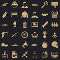 Big victory icons set, simple style Royalty Free Stock Photo