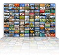Big video wall of the TV screen Royalty Free Stock Photo