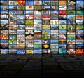 Big video wall of the TV screen Royalty Free Stock Photo