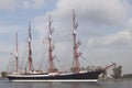 Big vintage tallship the sedov. Royalty Free Stock Photo