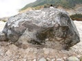 A big volcanic rock in the Dieng Plateau, Indonesia.