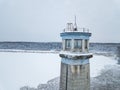 Big Volzhsky lighthouse on the river. Dubna city, Russia Royalty Free Stock Photo