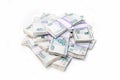 big wad of money Russian banknotes. million rubles isolated on a white background