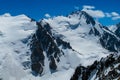 Korona mountain landscape in Tian Shan, glacier and rocky summits in Ala Archa