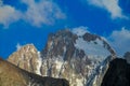 Korona peak mountain wall of Tian Shan