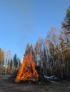 big walpurgis night fire in Sweden Royalty Free Stock Photo