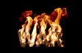 Big WAR Word on Fire with Medium Flames on Black Royalty Free Stock Photo