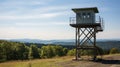 Big watchtower on border. Security of prison, military base Royalty Free Stock Photo