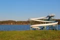 Big water slide on a lake Royalty Free Stock Photo