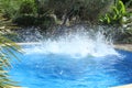 Big water splash in the pool