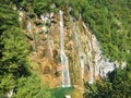 Big waterfall Veliki slap or Slap Plitvica, Plitvice Lakes National Park or nacionalni park Plitvicka jezera Royalty Free Stock Photo