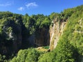 Big waterfall Veliki slap or Slap Plitvica, Plitvice Lakes National Park or nacionalni park Plitvicka jezera Royalty Free Stock Photo