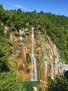 Big waterfall Veliki slap or Slap Plitvica, Plitvice Lakes National Park or nacionalni park Plitvicka jezera Royalty Free Stock Photo