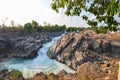 Big waterfall and Water rapid, Mekong river Loas. Royalty Free Stock Photo