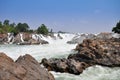 Big waterfall and Water rapid, Mekong river Loas. Royalty Free Stock Photo