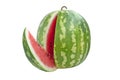Big watermelon, slice isolated on white background Royalty Free Stock Photo