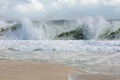 Big wave and splash, Copacabana Beach, Rio de Janeiro, Brazil Royalty Free Stock Photo
