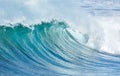 Big wave breaking at shore in summer Royalty Free Stock Photo
