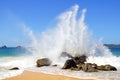 Big wave crashes on to the shore. Royalty Free Stock Photo