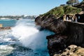 Wave breaking on a rock (Biarritz Beach)