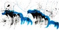 big wave. sea spray. brush stroke illustration.