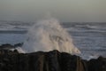 Big wave splash at dusk Royalty Free Stock Photo