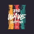 Big wave surfing t shirt vector design, poster, print, template