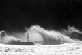 Big waves breaking on breakwater Royalty Free Stock Photo