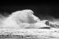 Big waves breaking on breakwater Royalty Free Stock Photo