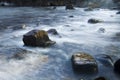 Big waves crash on rocky beach Royalty Free Stock Photo