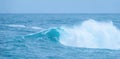 Big waves crushing on the ocean coastline on stormy weather day. Royalty Free Stock Photo