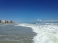 Big Waves with Foam Rolling on Daytona Beach at Daytona Beach Shores, Florida.