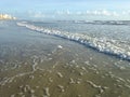 Big Waves with Foam Rolling on Daytona Beach at Daytona Beach Shores, Florida.