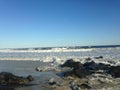 Big Waves on Lido Beach, Long Island. Royalty Free Stock Photo