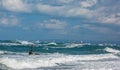 Big waves on the Mediterranean Sea Royalty Free Stock Photo