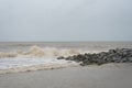 Big waves at pantai cinta berahi beach locates in kota bharu, kelantan, malaysia Royalty Free Stock Photo