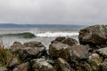 Big waves at Whiffin Spit in Sooke on Vancouver Island, BC