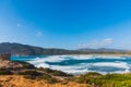 Big waves on a wndy day in Porto Ferro Royalty Free Stock Photo